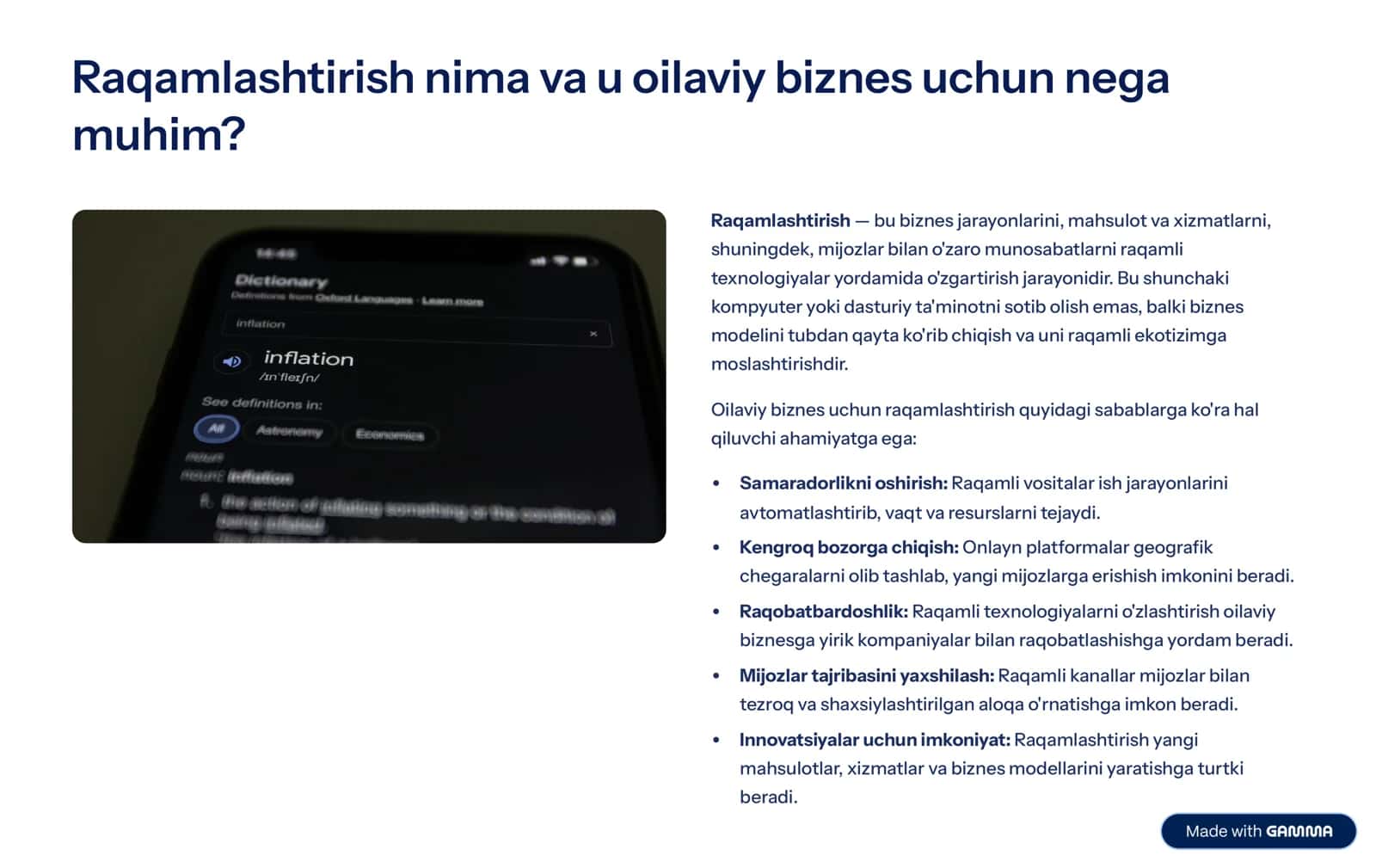 Oilaviy tadbirkorlikda raqamlashtirishning ta'siri: Yangi imkoniyatlar 2