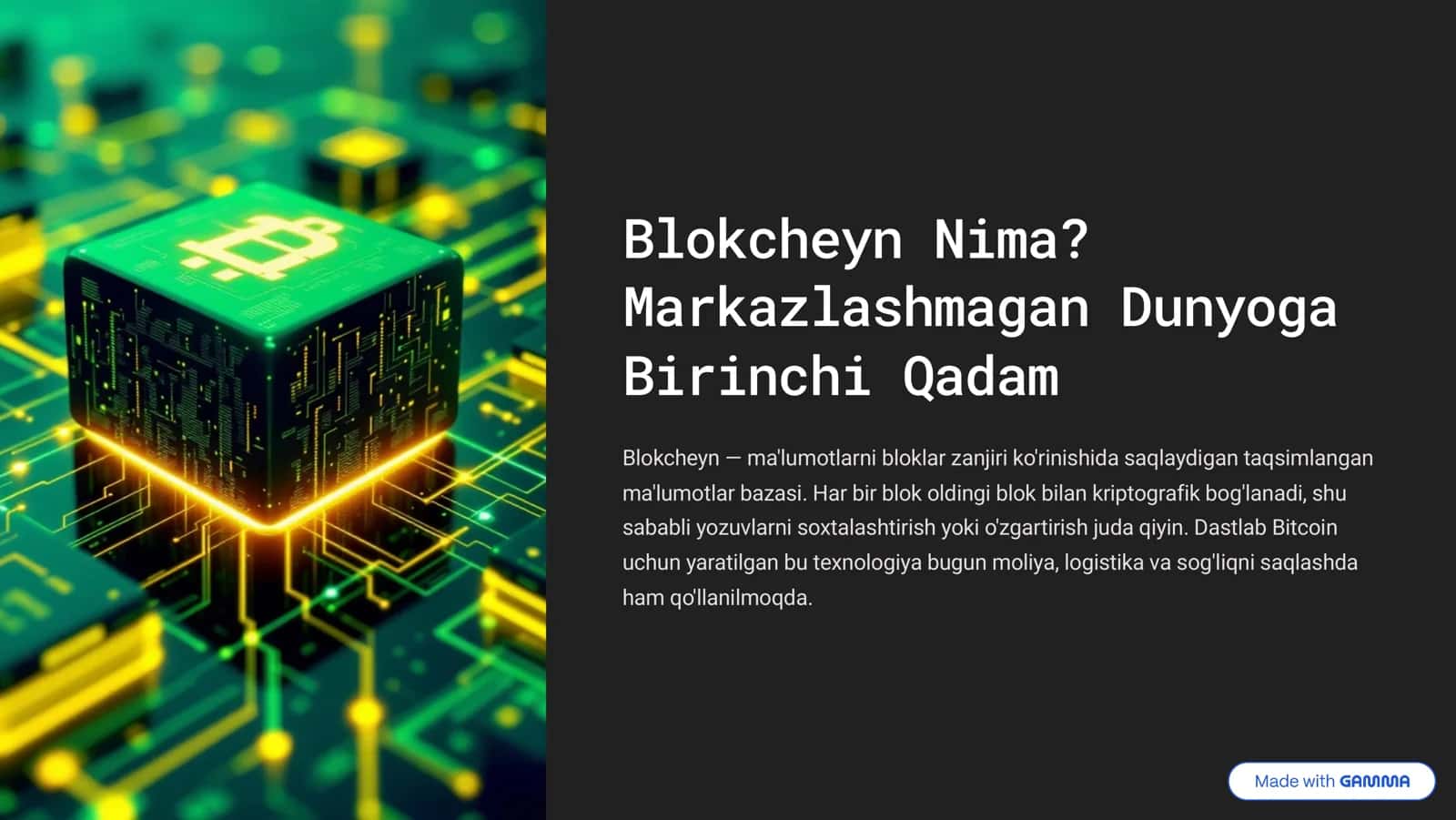 Blokcheyn Texnologiyasi 2