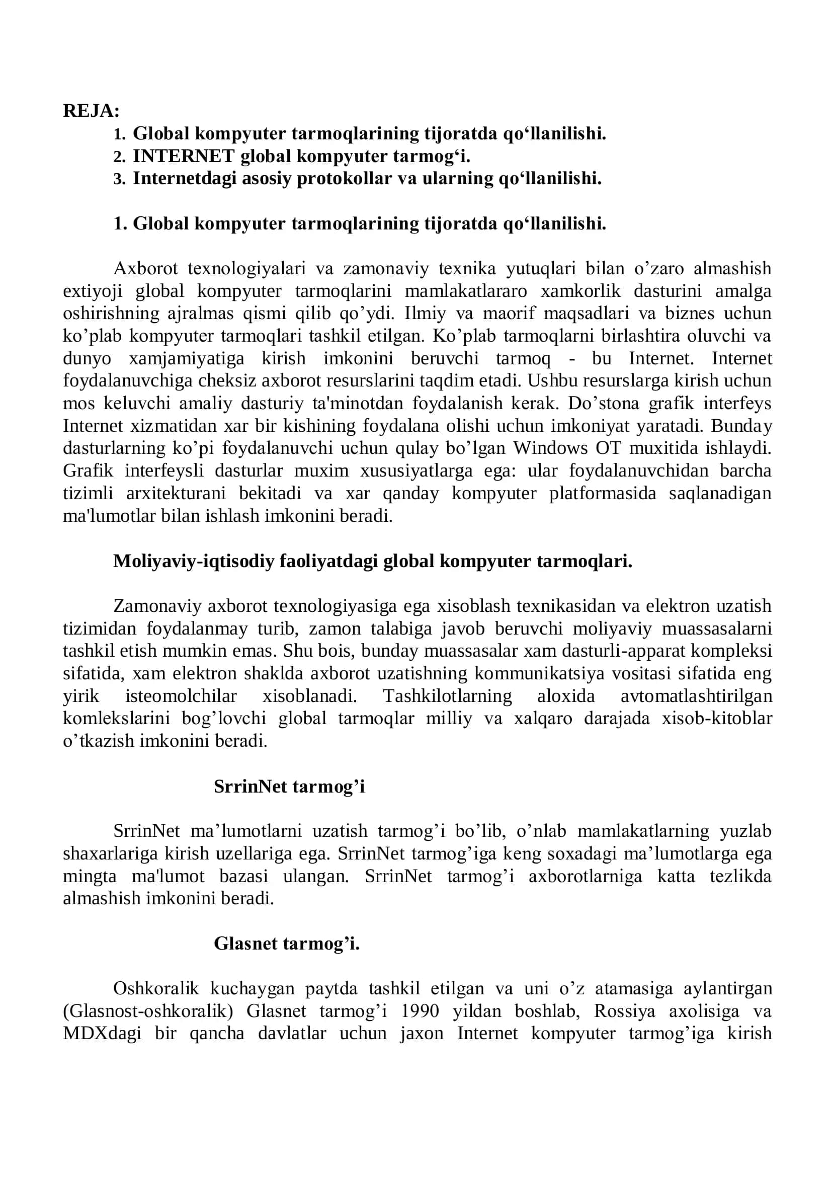 Global kompyuter tarmoqlari 2