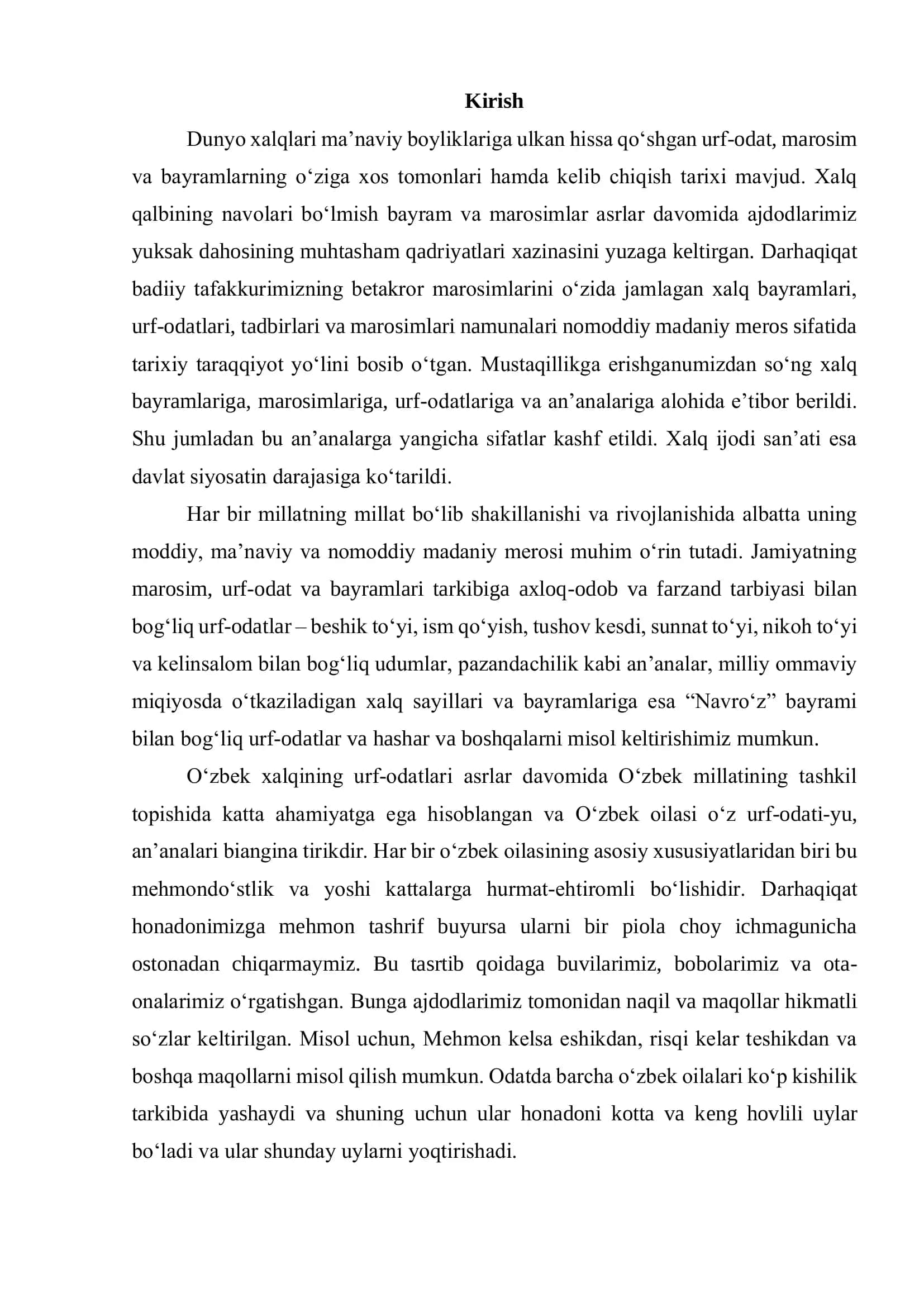 AN’ANAVIY OILA TURMUSH MAROSIMLARI – XALQ MADANIYATINING FENOMENI 2