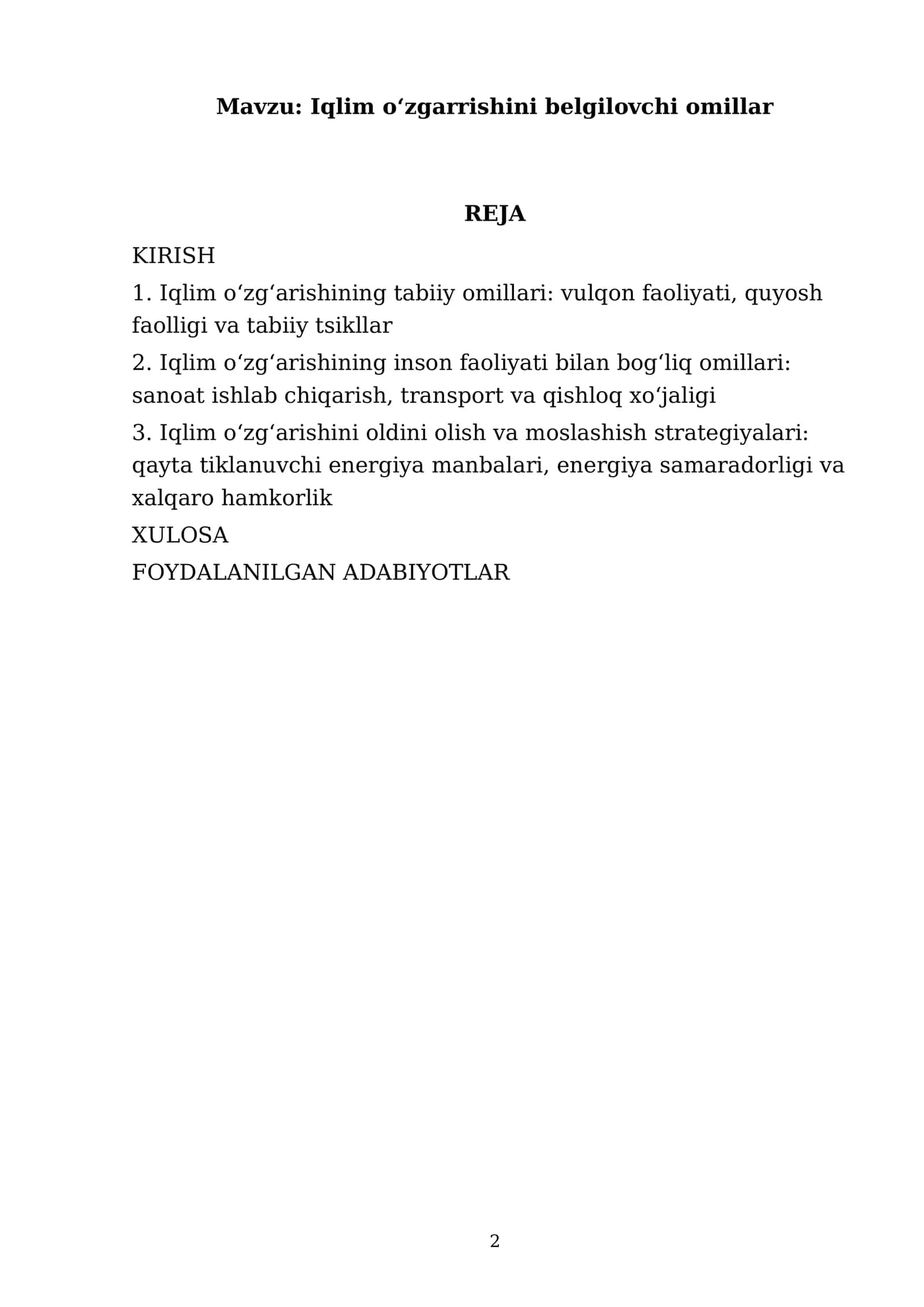 Iqlim oʻzgarrishini belgilovchi omillar 2