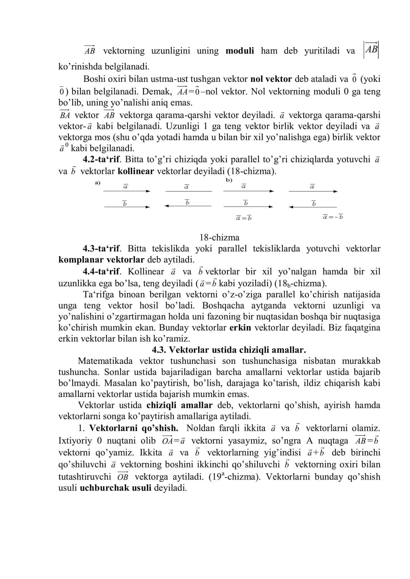 4-mavzu: Vektorlar va ular ustida amallar 2