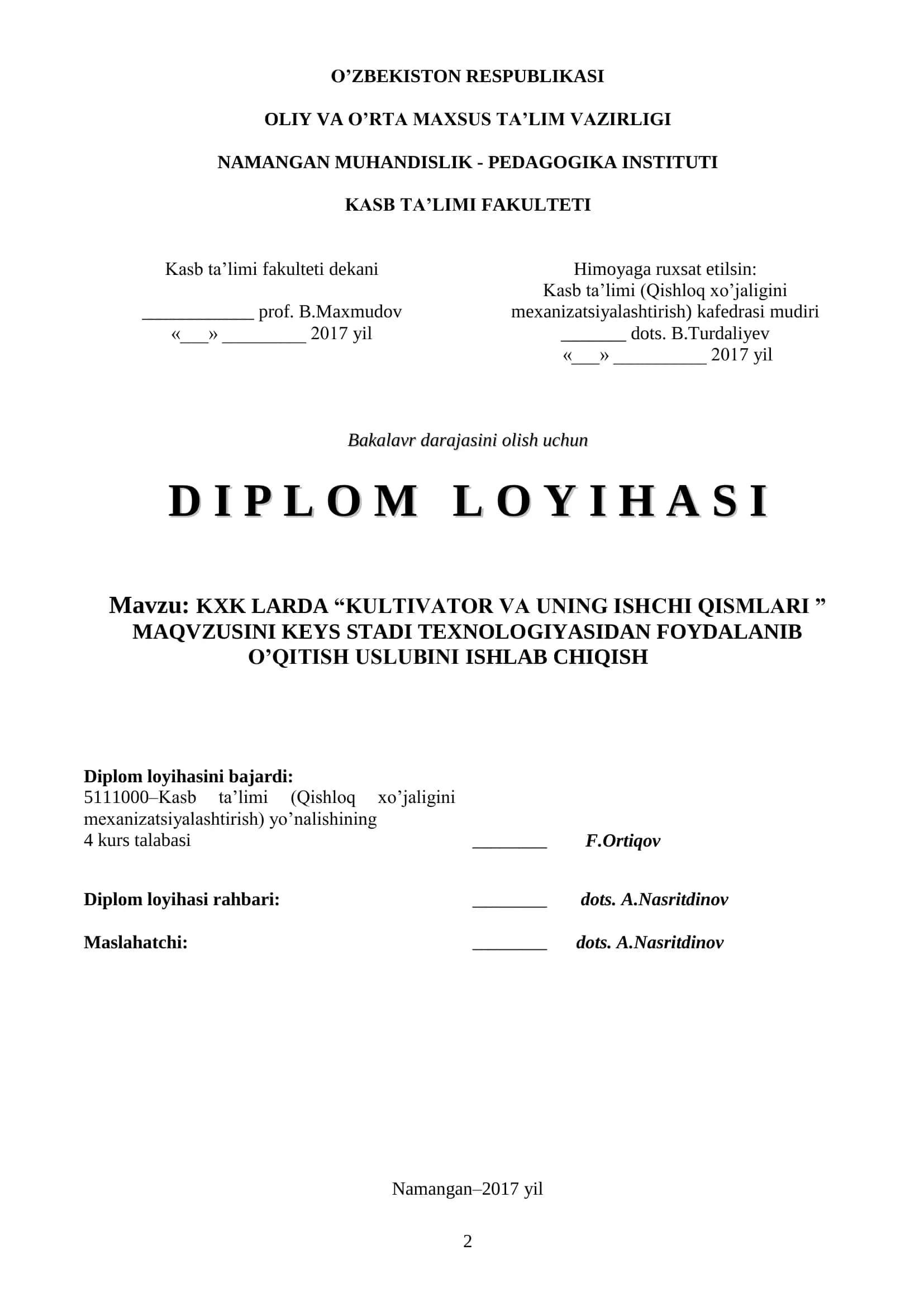 KXK LARDA “KULTIVATOR VA UNING ISHCHI QISMLARI” 2