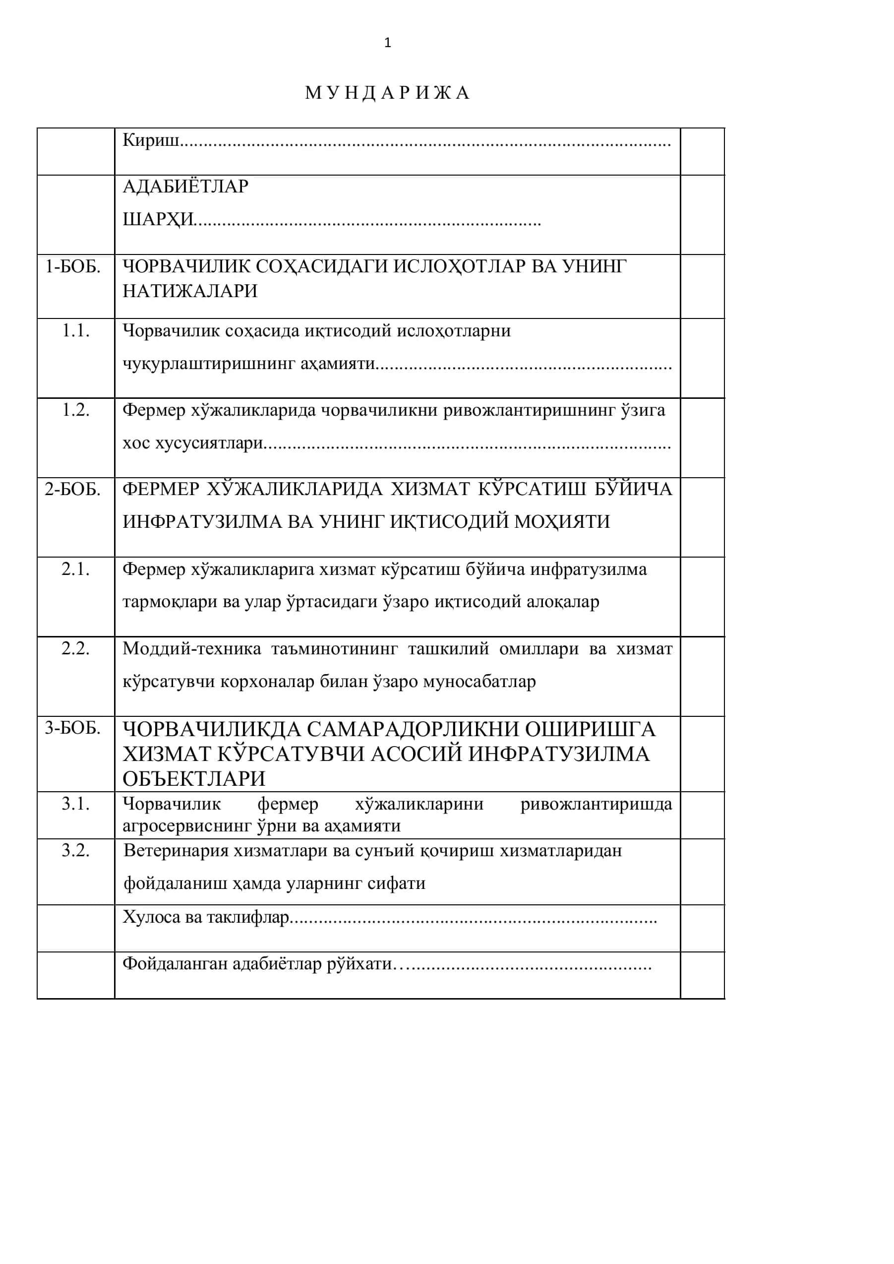 Чорвачиликда самарадорликни оширишга хизмат кўрсатувчи инфратузилма объектларнинг ўрни ва аҳамияти 2