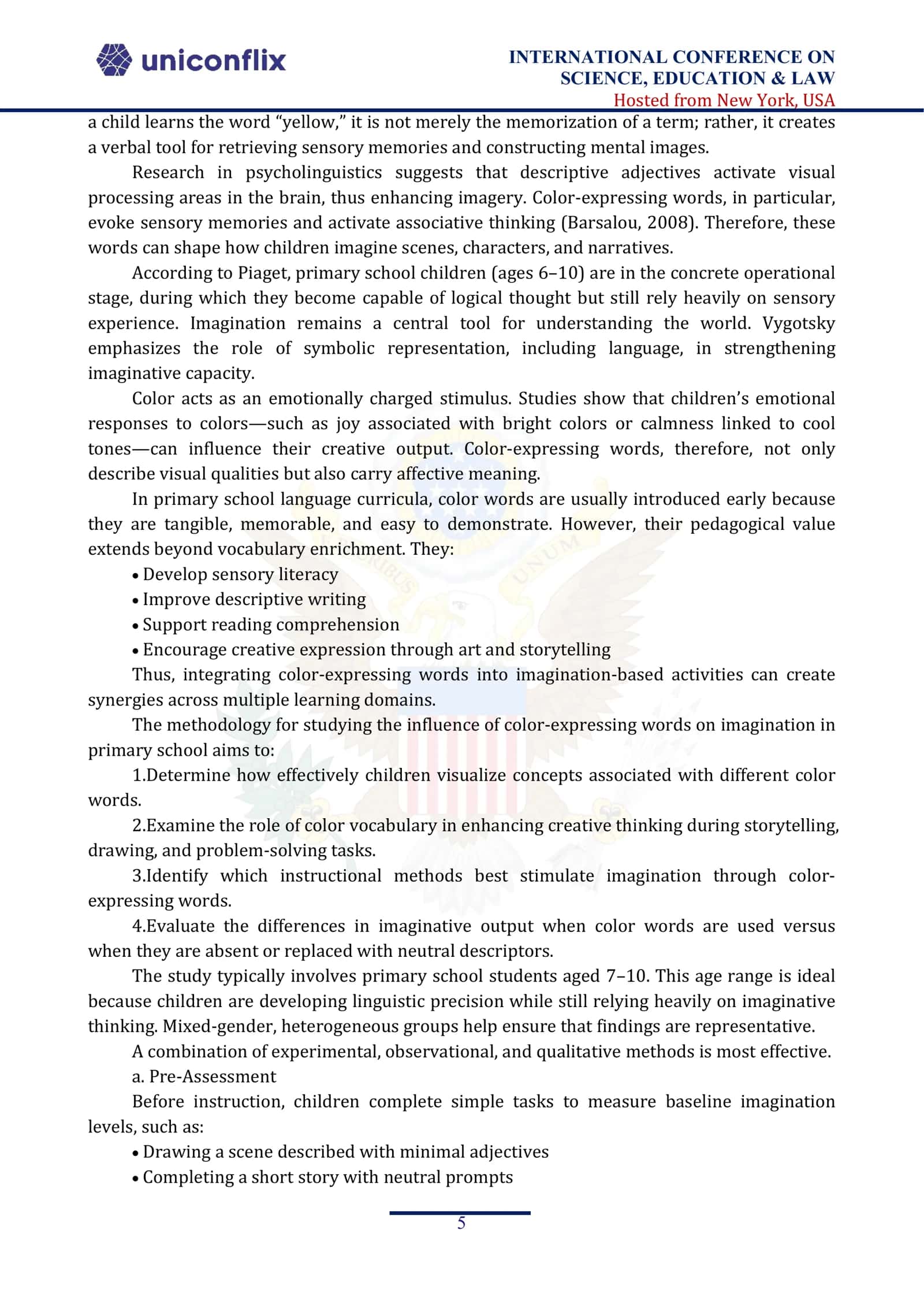 THE METHODOLOGY FOR STUDYING THE INFLUENCE OF COLOR-EXPRESSING WORDS ON IMAGINATION IN PRIMARY SCHOOL 2