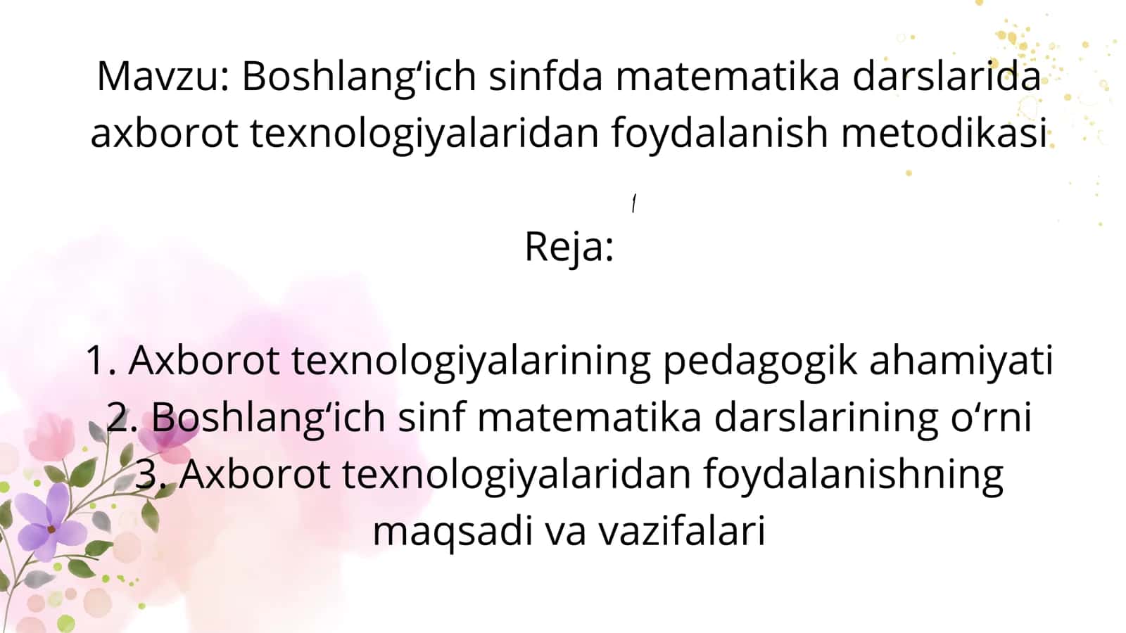 Axborot texnologiyalari dan foydalanish metodikasi 2