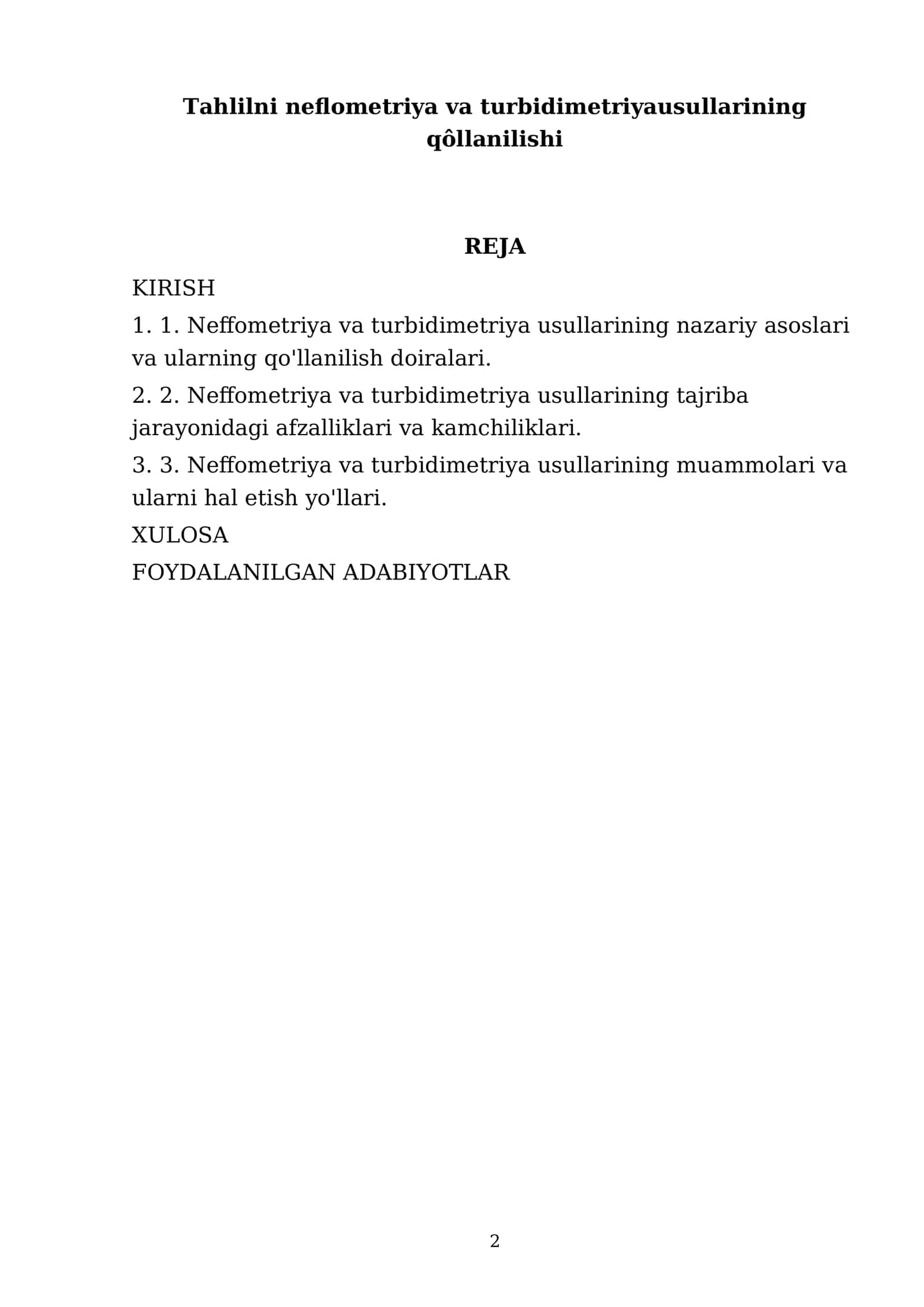 Tahlilni neflometriya va turbidimetriya usullarining qôllanilishi 2