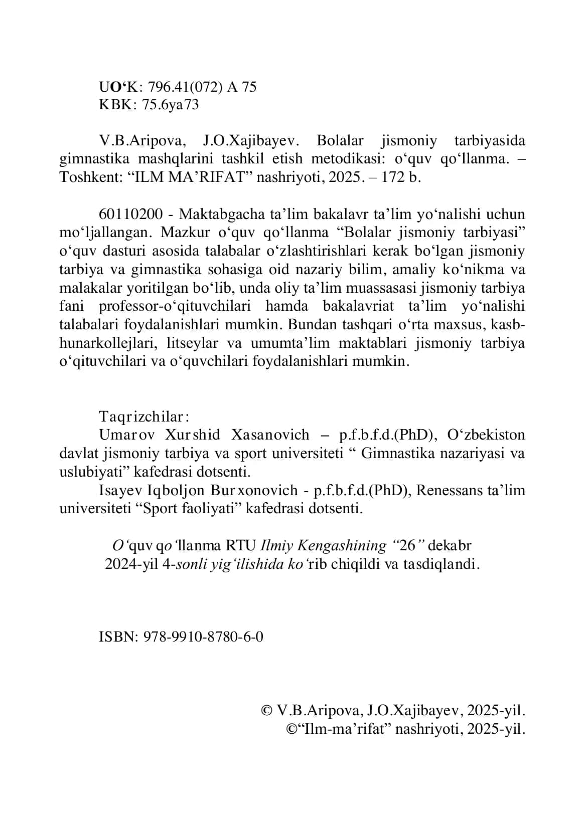 Bolalar jismoniy tarbiyasida  gimnastika mashqlarini tashkil  etish metodikasi 2