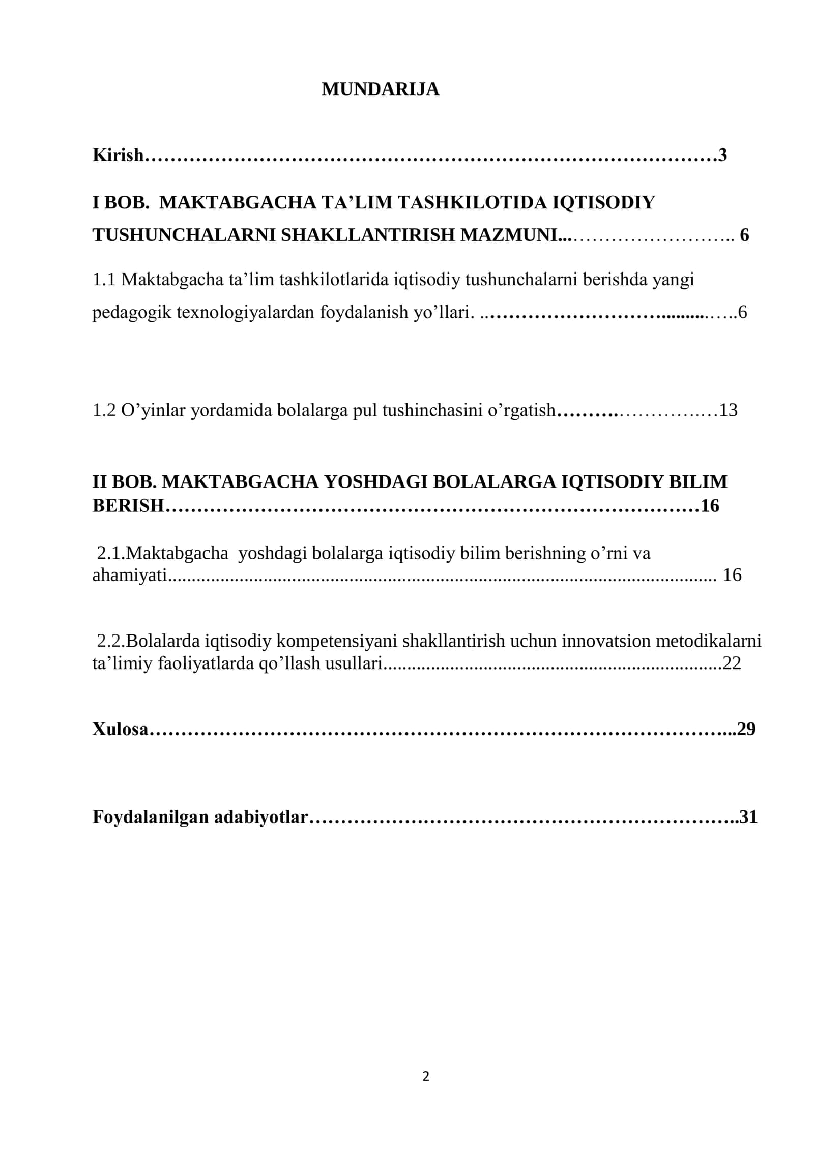 Maktabgacha ta‟lim tashkilotida iqtisodiy tushunchalarni shakllantirish mazmuni 2