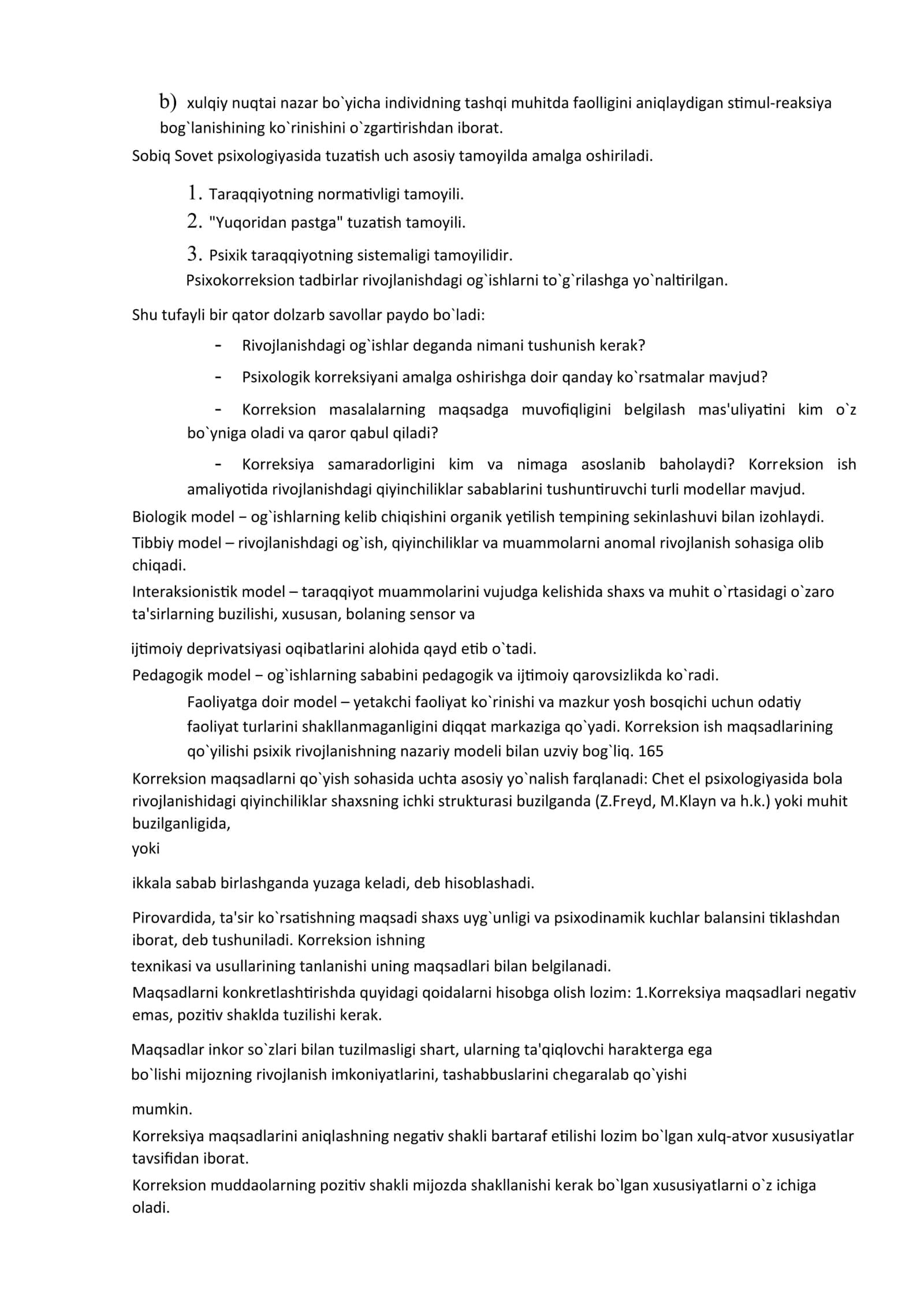 Psixologik korreksiyaning tamoyillari va uni tashkil etish 2
