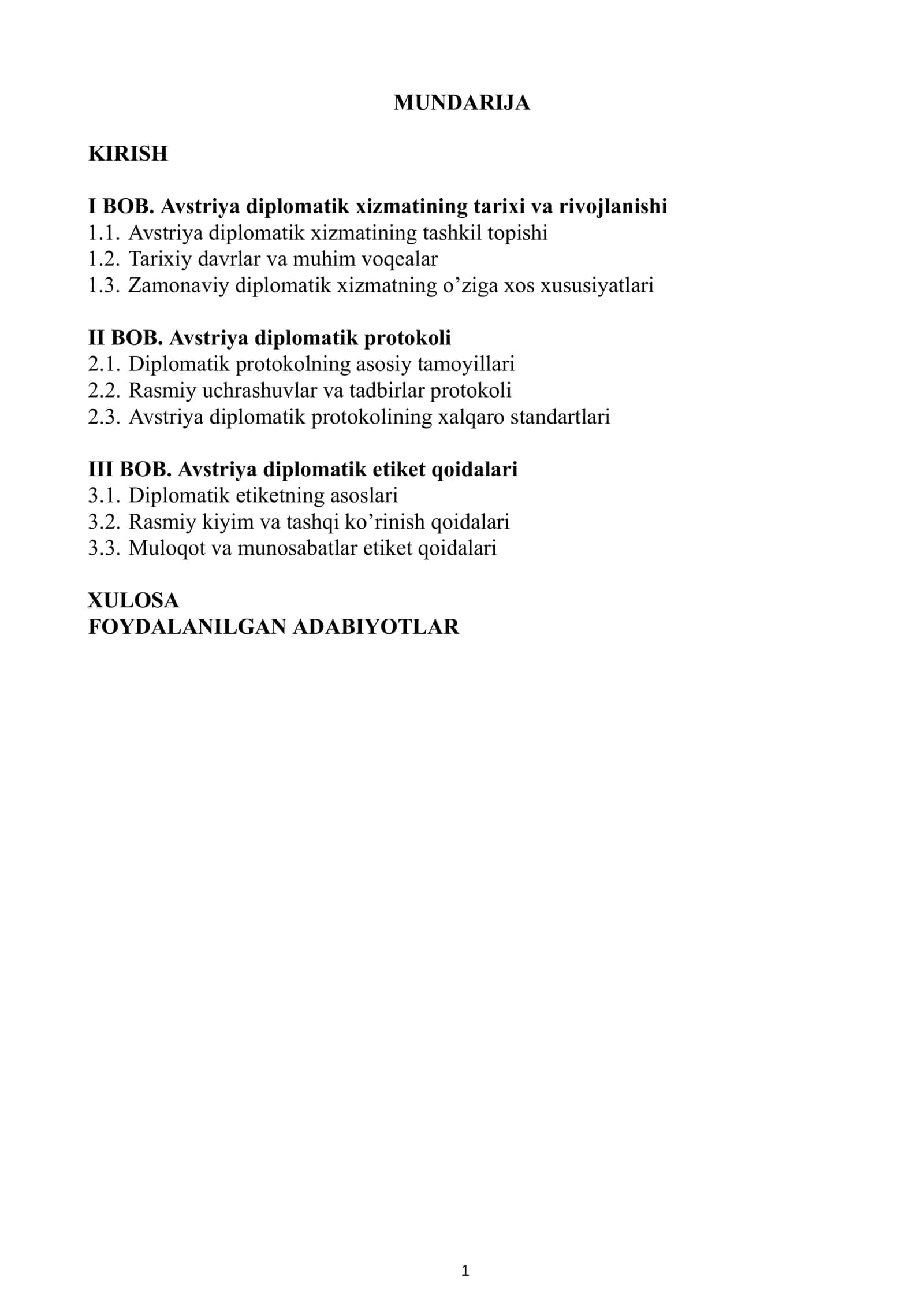 Avstriya diplomatik xizmat, protokol va etiket 2