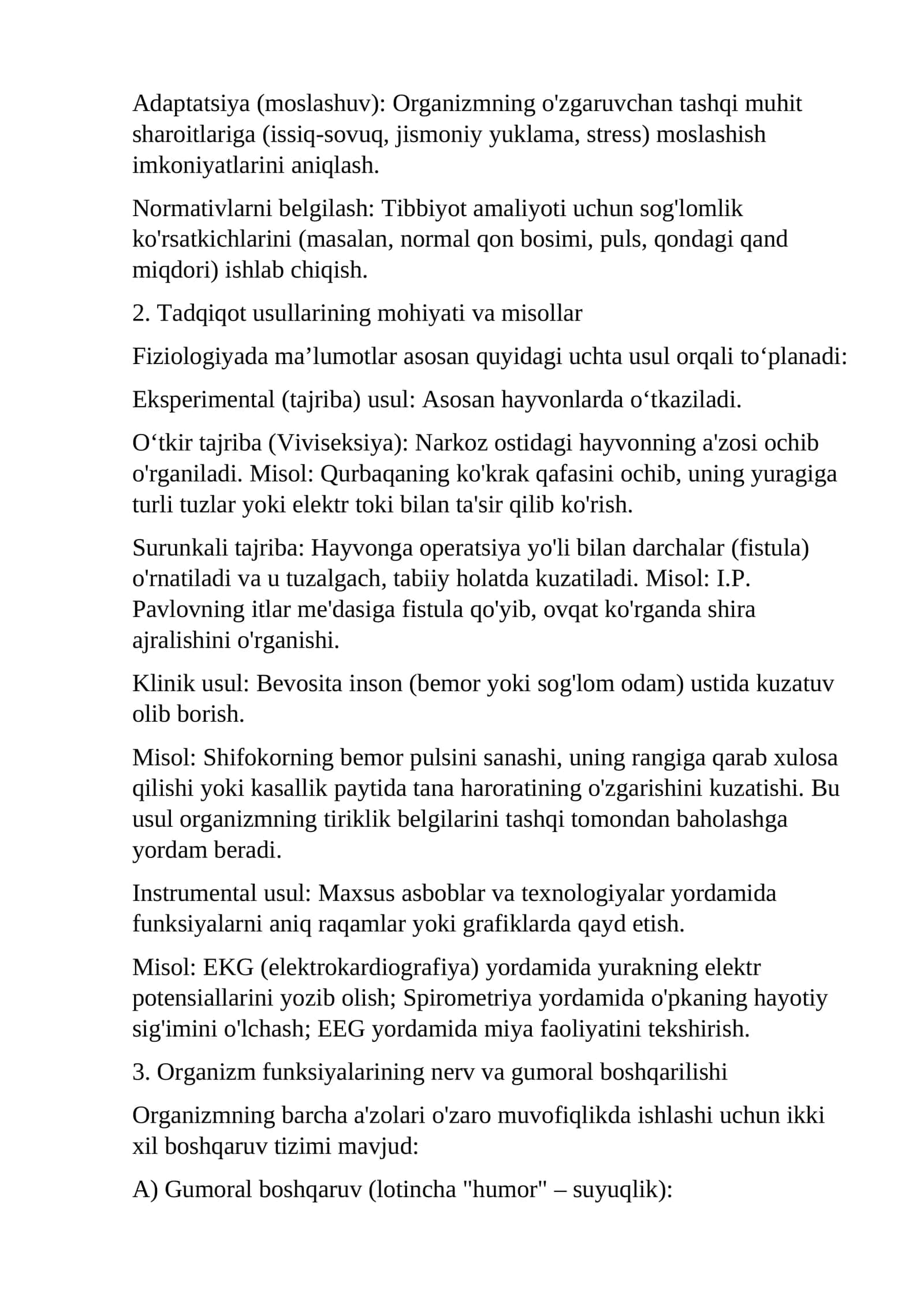 Normal fiziologiya fanining predmeti va vazifalari 2
