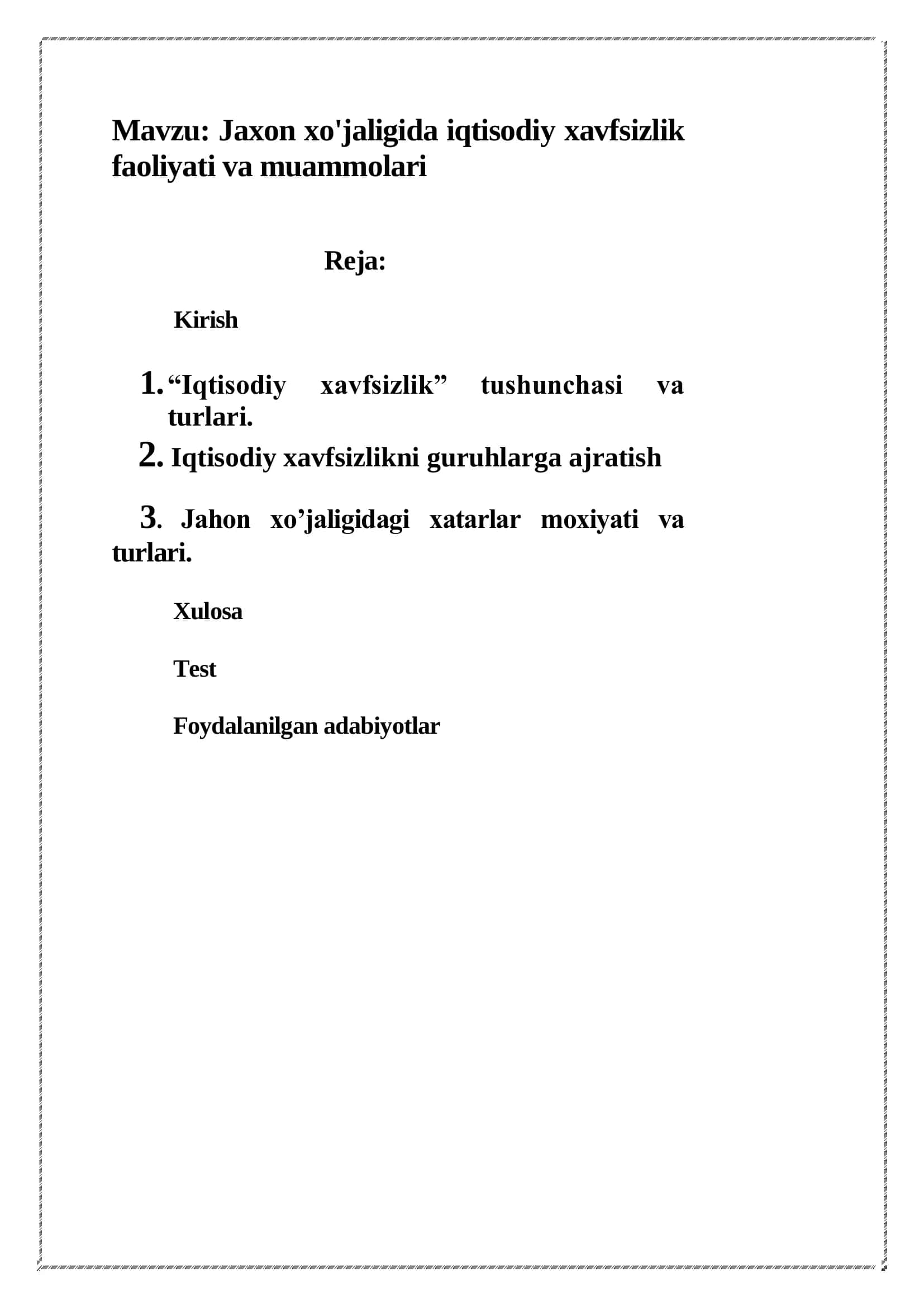 Jaxon xo'jaligida iqtisodiy xavfsizlik faoliyati va muammolari 2