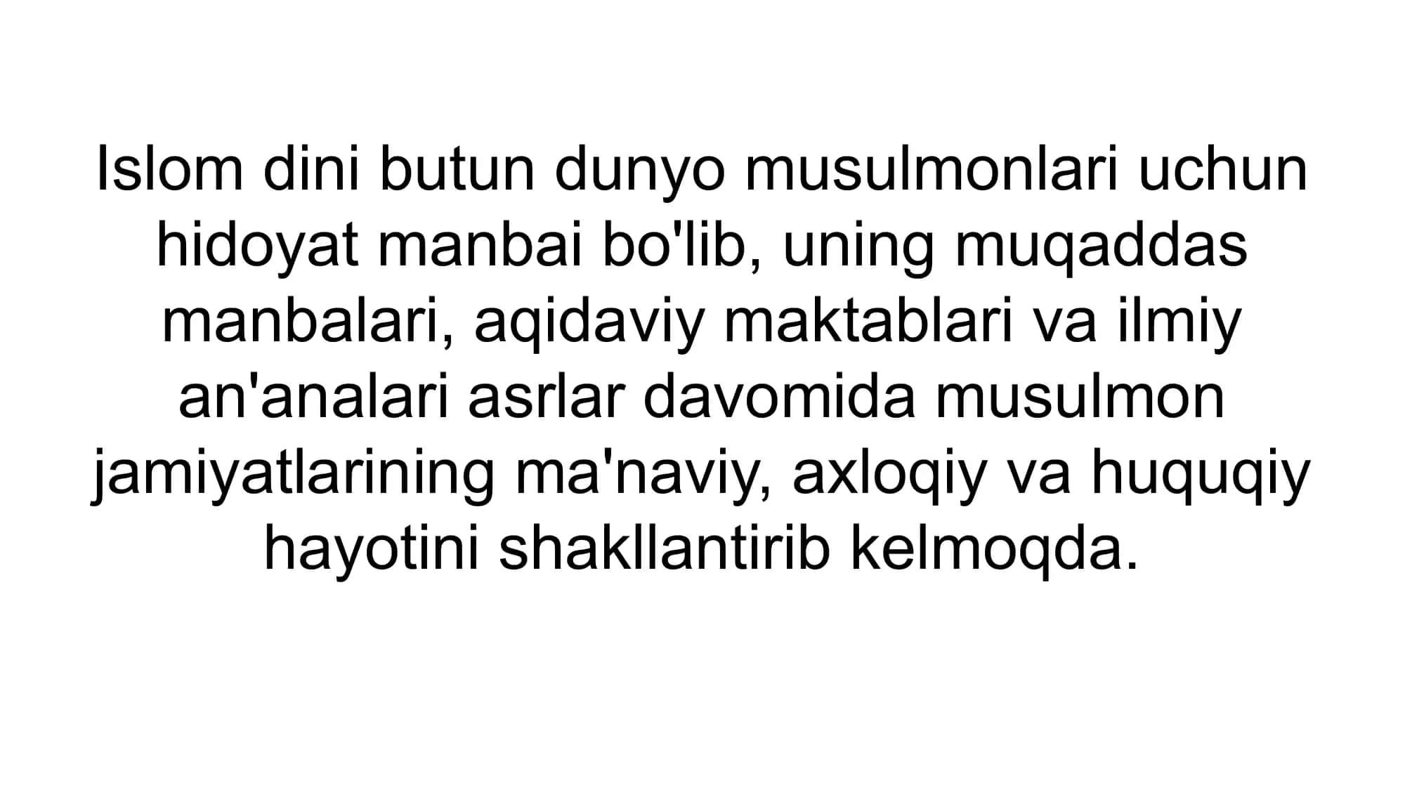 Islom dini manbalari va ularning shakllanishi 2