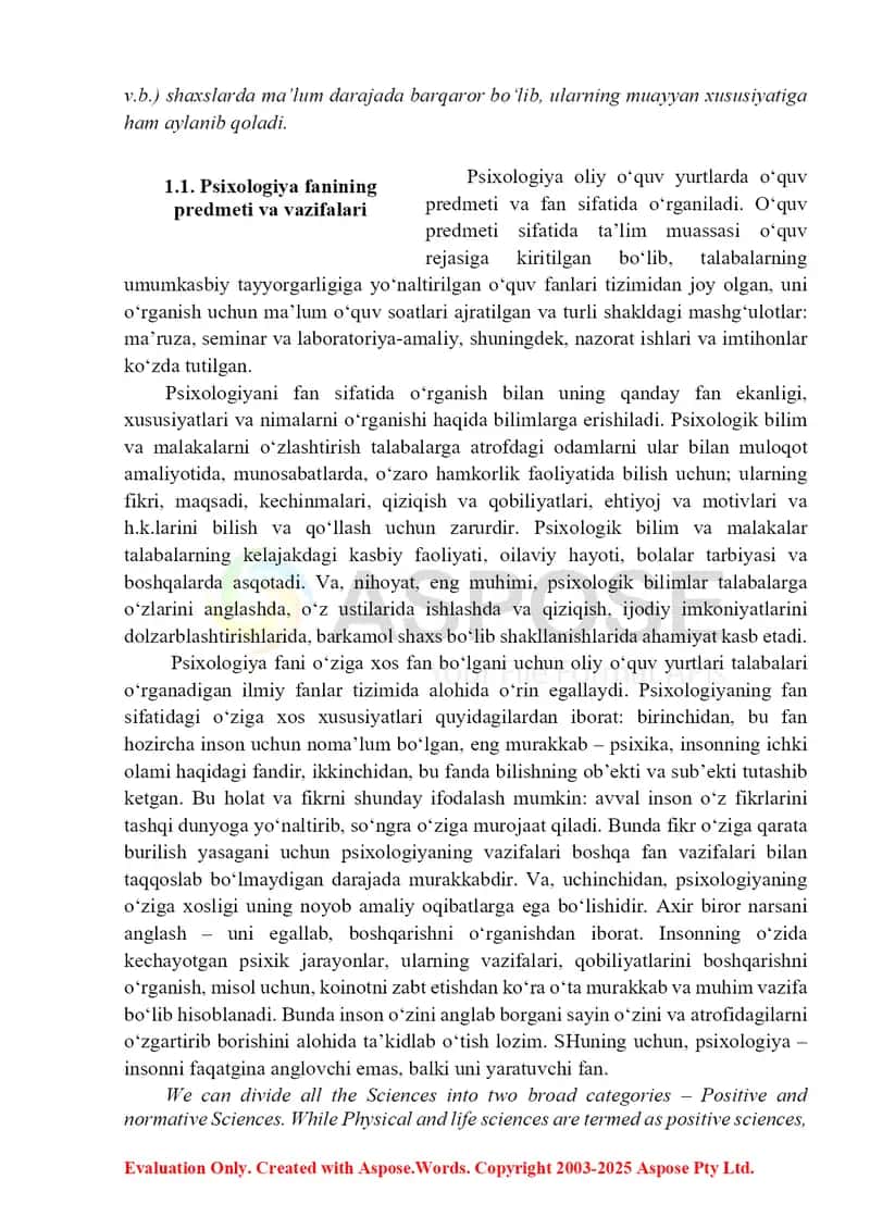 Psixologiya fanining predmeti va rivojlanish tarixi 2