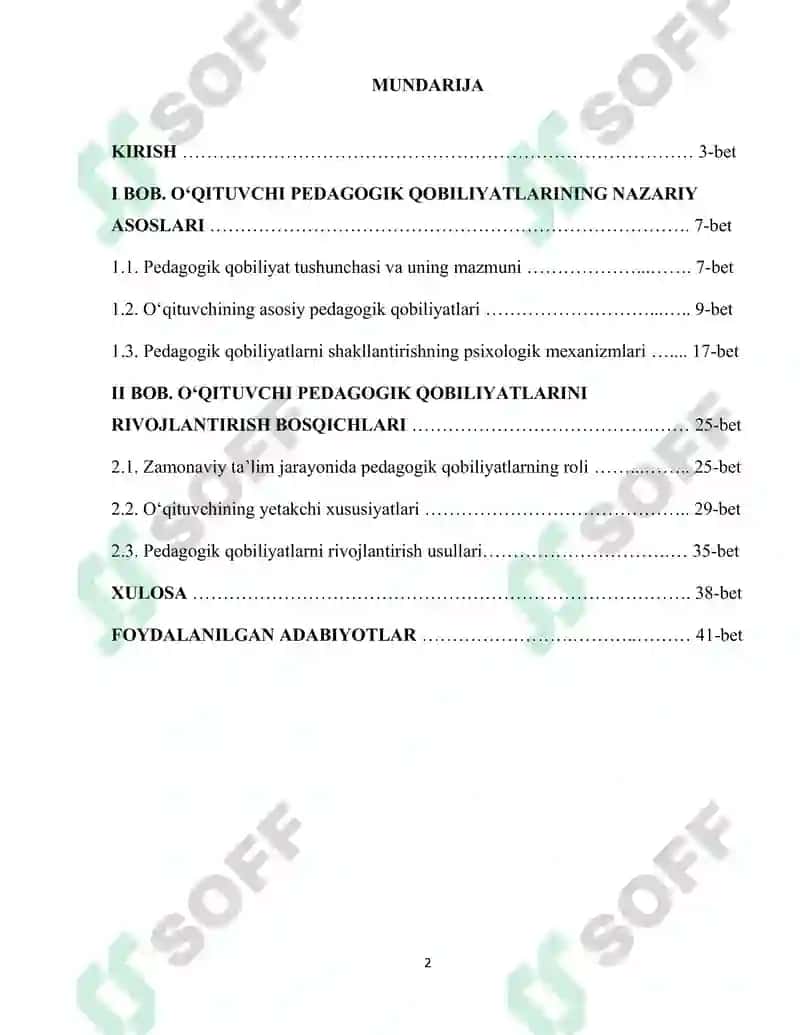 O'qituvchi pedagogik qobiliyatining asosiy sifatlari va yetakchi xususiyatlari 2