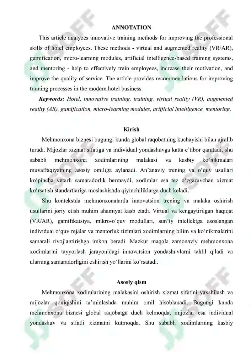 MEHMONXONALARDA INNOVATSION TRENING VA MALAKA OSHIRISH USULLARI 2