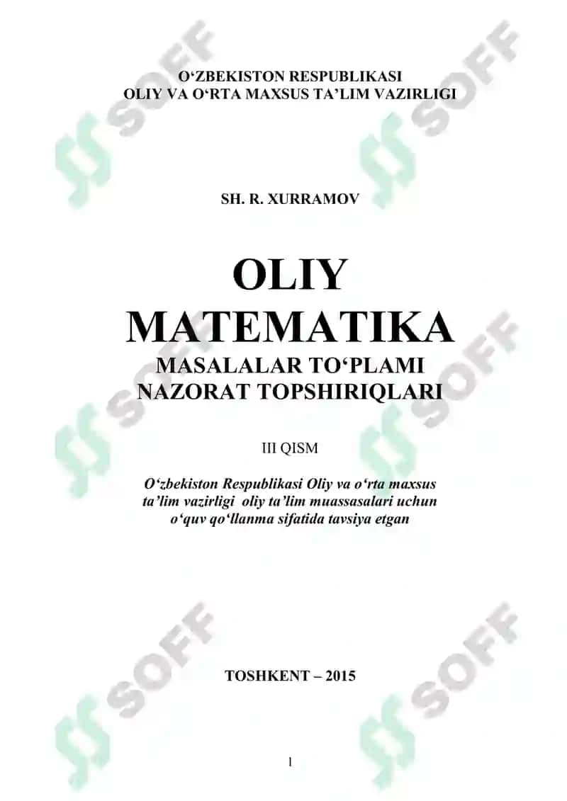 Oliy Matematika Masalalar To'plami 2