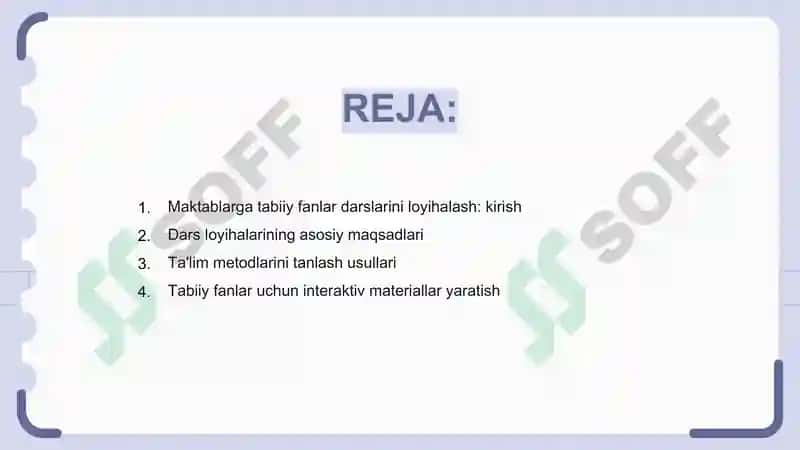Maktablarga tabiiy fanlar darslarini loyihalash 2