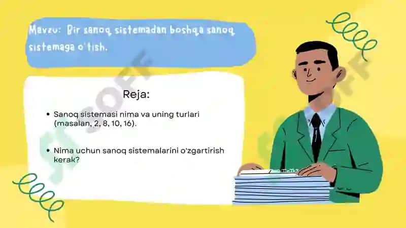 Bir sanoq sistemadan boshqa sanoq sistemaga o'tish 2