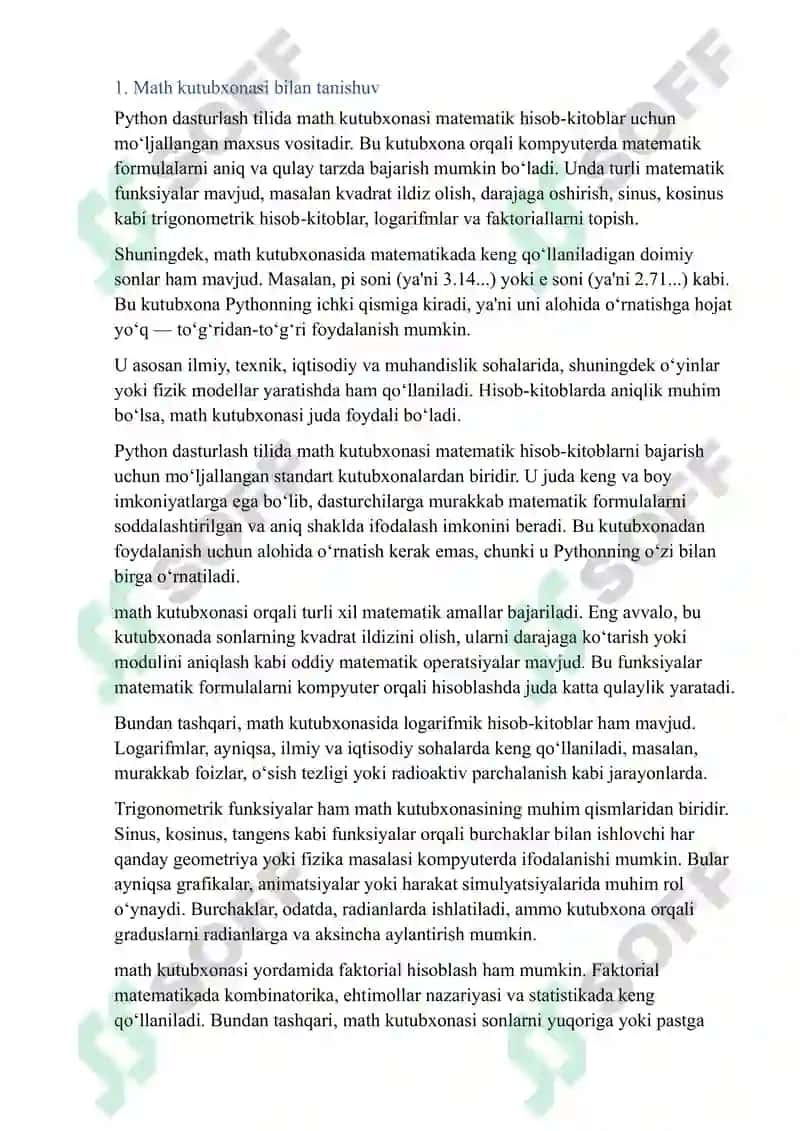 Python Dasturlash Matematik Funksiyalar 2
