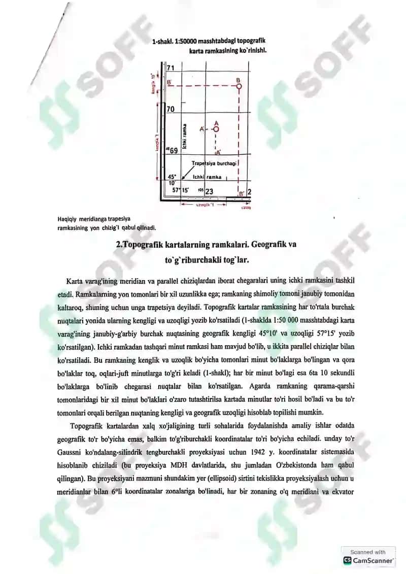 TOPOGRAFIK KARTALAR HAQIDA UMUMIY MA'LUMOTLAR 2