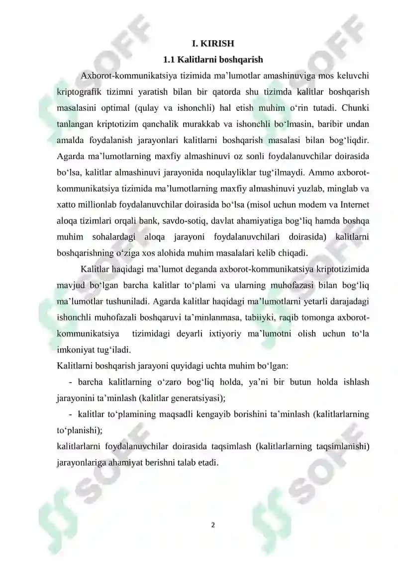 Kalitlarni taqsimlashni boshqarish algoritmlari tadqiqi 2
