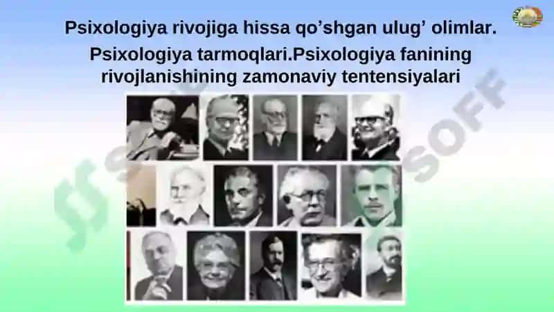 Psixologiya fanining rivojlanishi 2