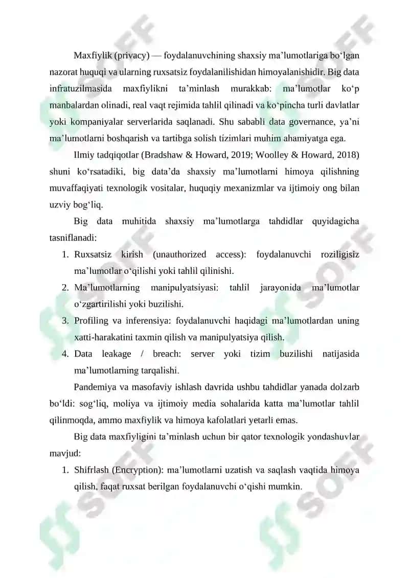 KATTA MA’LUMOTLAR (BIG DATA) ZAMONIDA AXBOROT XAVFSIZLIGI MUAMMOLARI 2