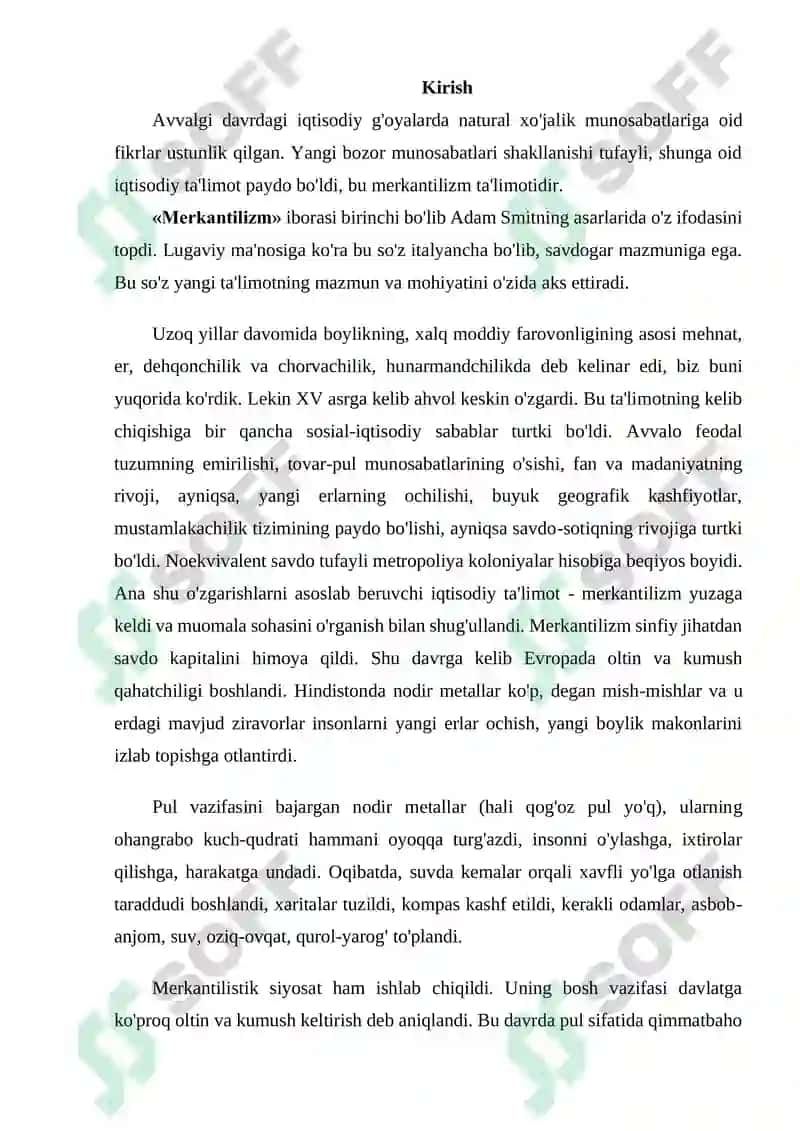 Merkantilizm g'oyasi vujudga kelishining ijtimoiy-iqtisodiy sharoitlari 2