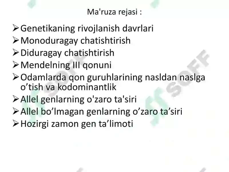 Umumiy genetika asoslari 2