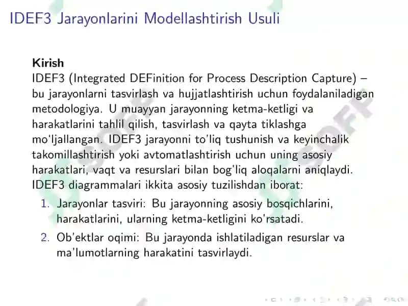 IDEF3 Jarayonlarini Modellashtirish 2