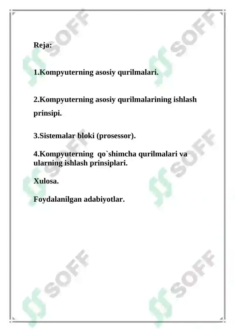 KOMPYUTERNING TASHKIL ETUVCHILARI VA ISHLASH PRINTSIPLARI 2