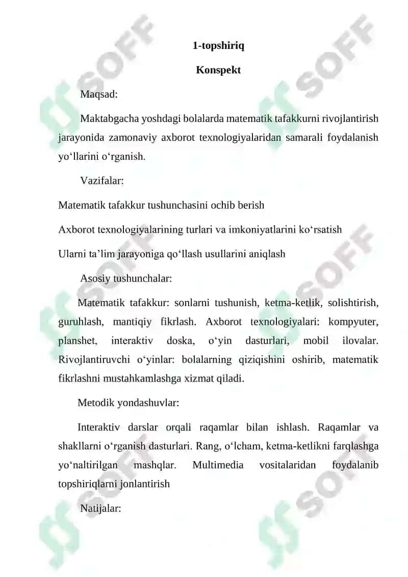 Elementar Pedagogika fakulteti “Maktabgacha ta’lim va tabiiy fanlar” 2