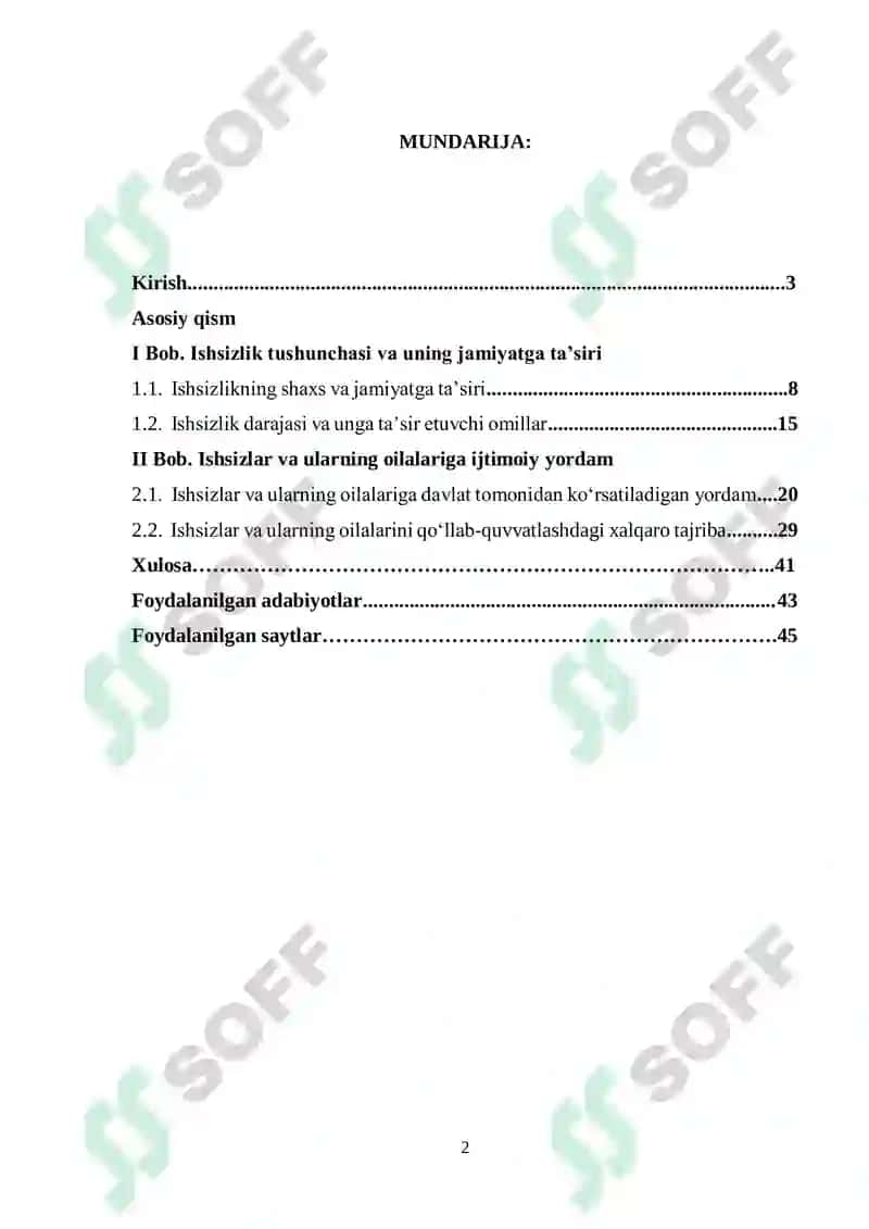 Ishsizlar va ular oilalar bilan ijtimoiy ishning alohida jihatlari 2