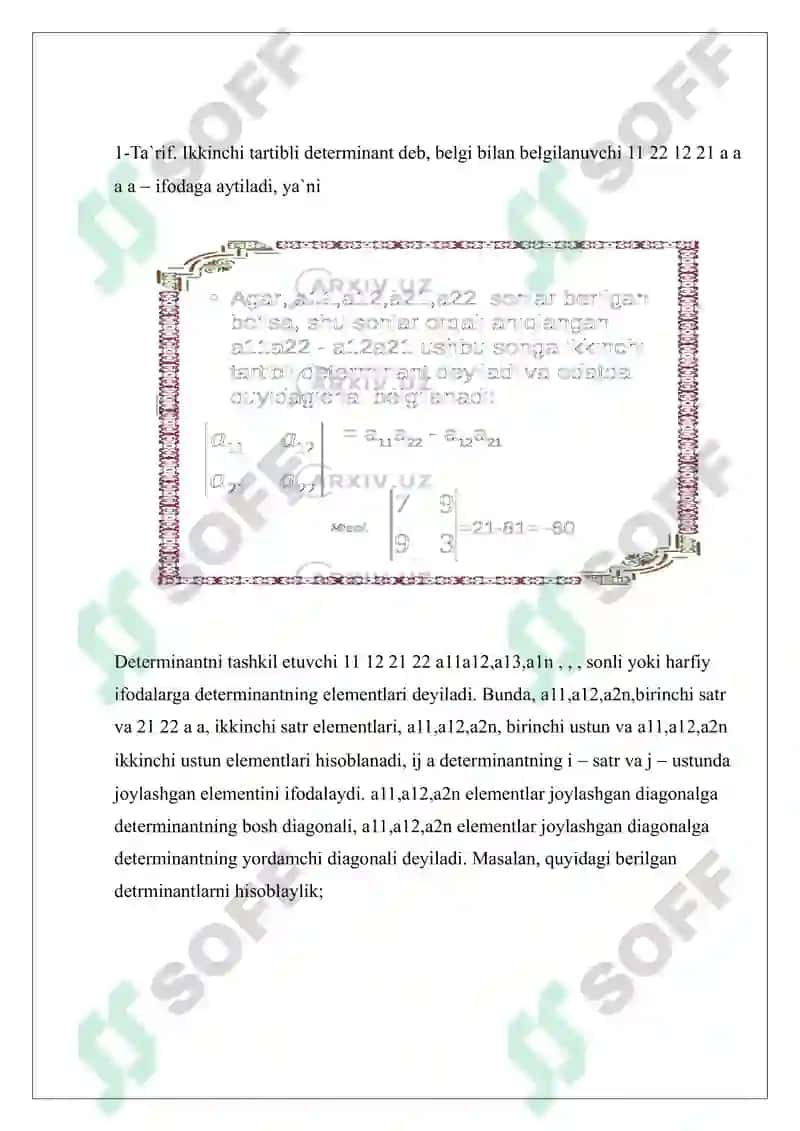 Chiziqli agebra Mustaqil ish 2