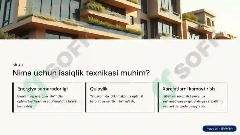 Qurilishda Issiqlik Texnikasi,  Me'yoriy Hujjatlar Asosida  Loyihalash 2