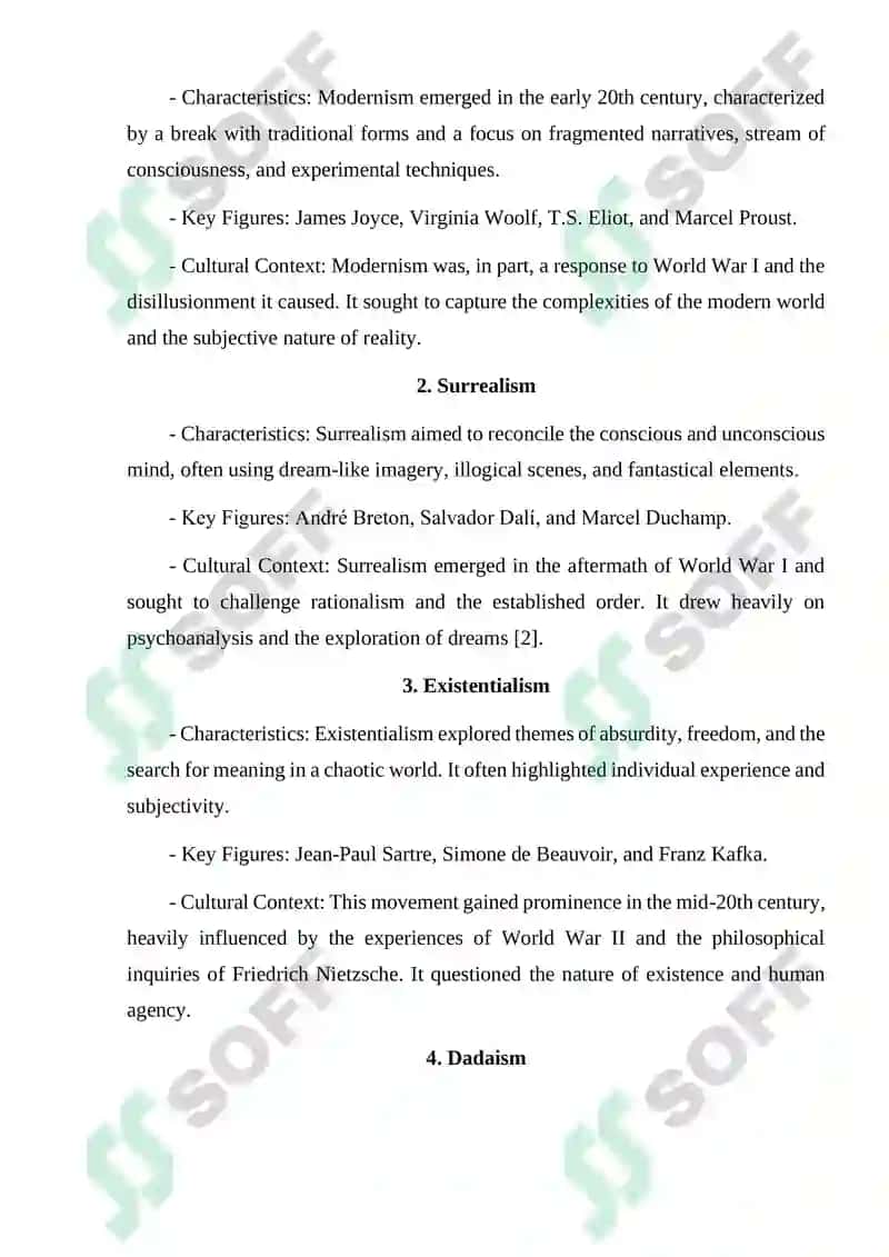 A Comparative Study of Literature Movements in 20th Century Europe 2