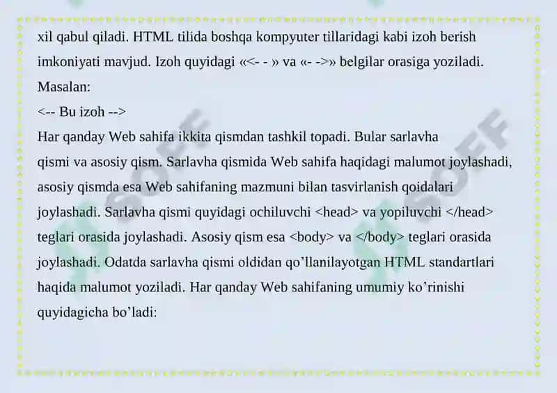 HTML DASTIRIDA “MEN SHIFOKORMAN” PORTFOLIOSINI YARATISH 2