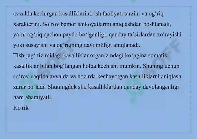 YUZ VA JAĞ SOXASINING YALIGLANISH KASALLIGI 2