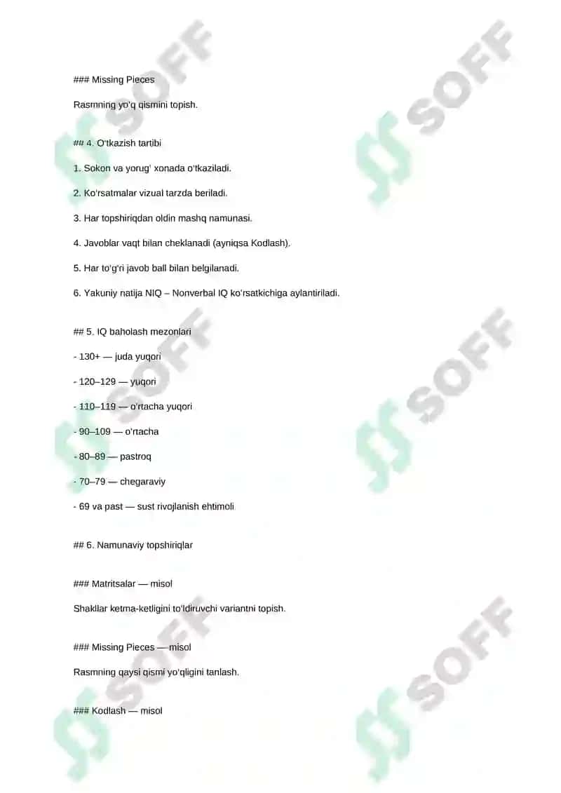Vekslerning Noverbal Shkalasi (WNV) – Metodika 2
