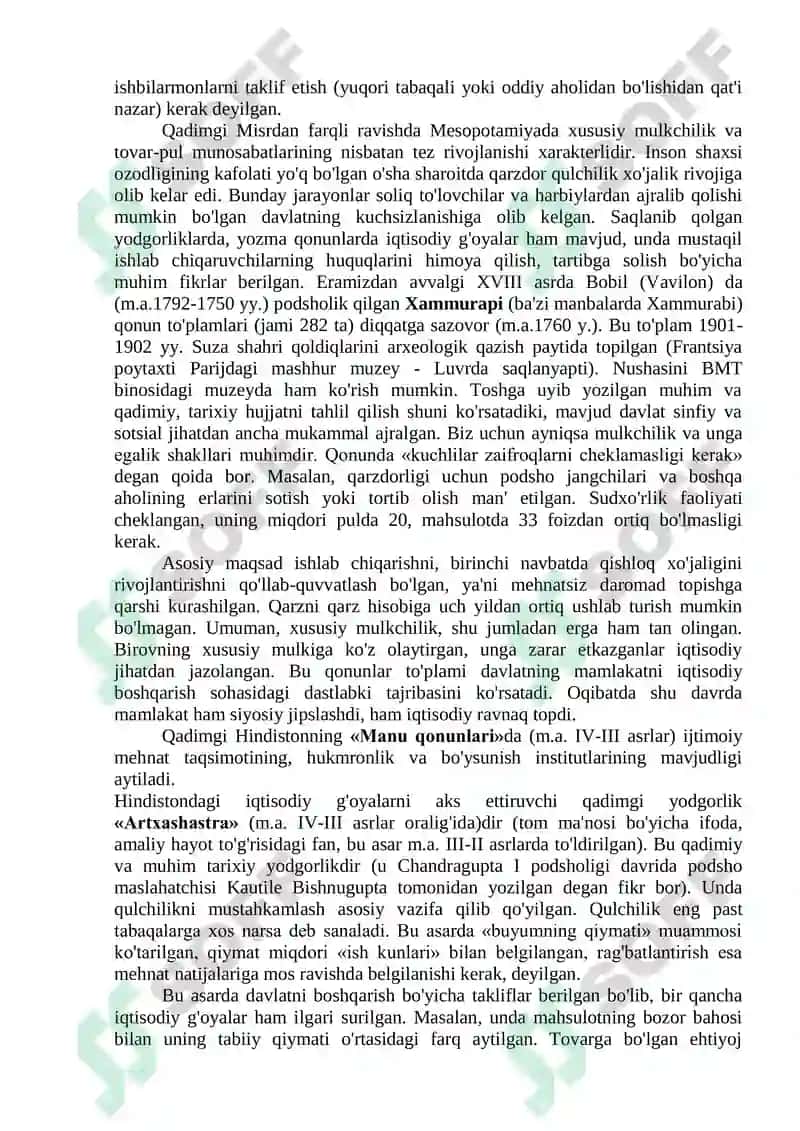Qadimgi Osiyodagi iqtisodiy g'oyalar 2