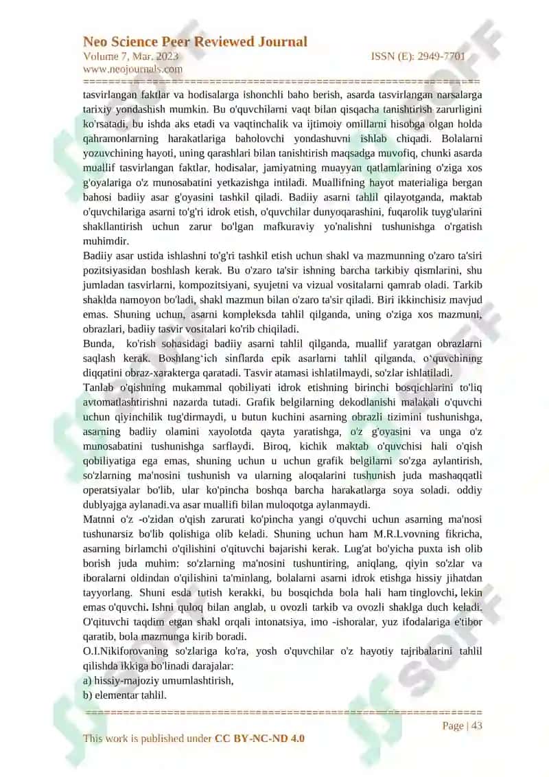 EPIK ASAR MATNI USTIDA ISHLASHDA,  TANLAB O‘QISH MATNNI TASVIRLASH  USULLARIDAN FOYDALANISH 2