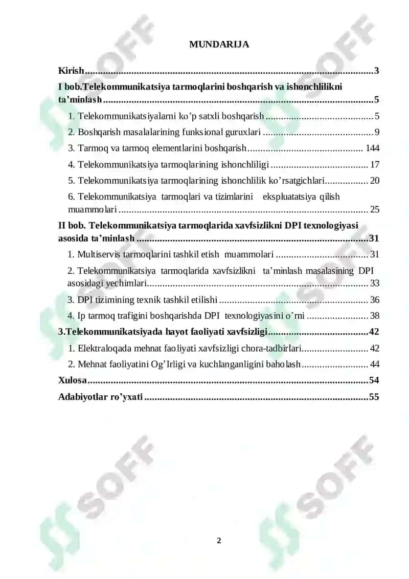 TELEKOMMUNIKATSIYA TARMOQLARIDA XAVFSIZLIKNI TA’MINLASH MASALASINING DPI ASOSIDAGI YECHIMLARI 2