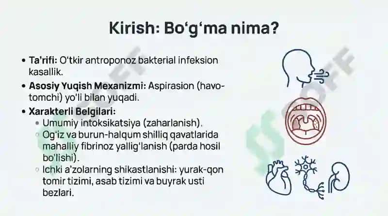 Difteriya tsitoksini. Bo'g'ma 2