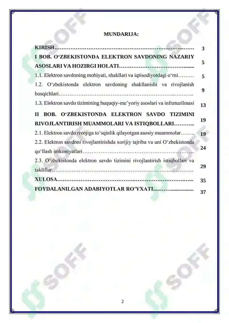 O‘zbekistonda elektron savdo tizimini rivojlantirish muammolari va istiqbollari 2