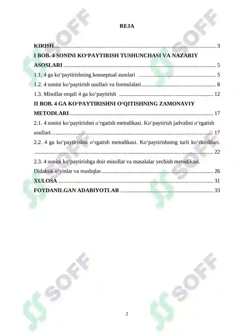 "4 SONINI KO‘PAYTIRISH VA 4 GA KO‘PAYTIRISHNI O‘RGATISH METODIKASI" 2