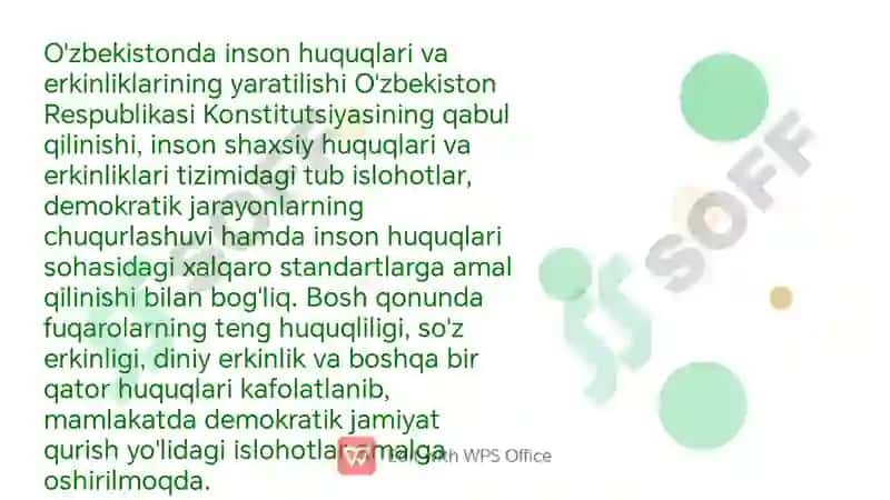 O'zbekistonda inson huquqlari va erkinlik kafolatining yaratilishi 2