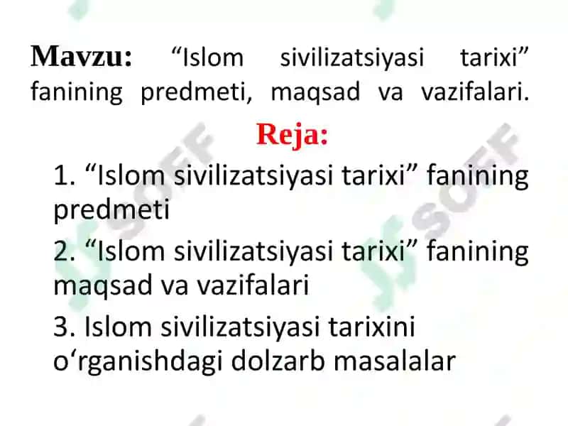 Islom sivilizatsiyasi tarixi 2