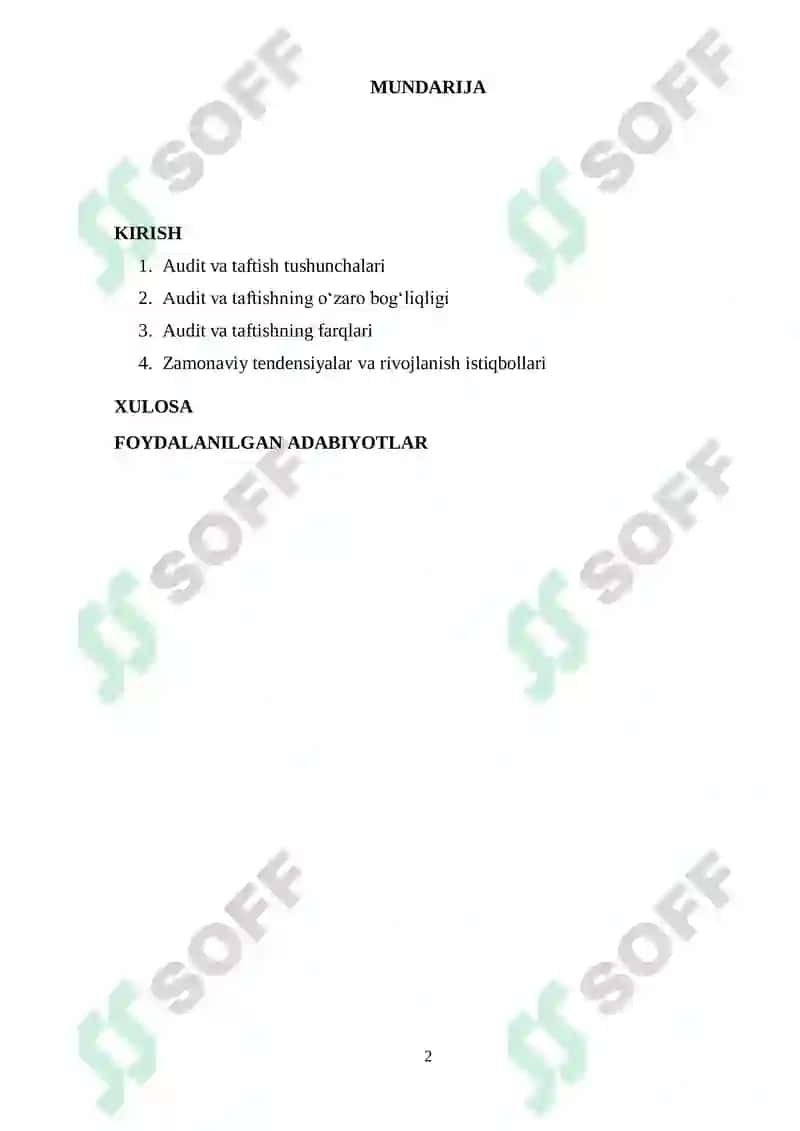 Audit va taftish oʻzaro bogʻliqligi va farqlari 2